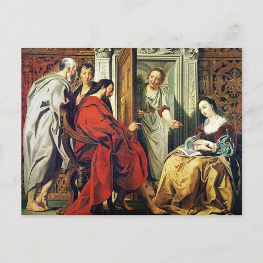 マルタの家のキリストとベタニーのマリア ポストカード (正面)