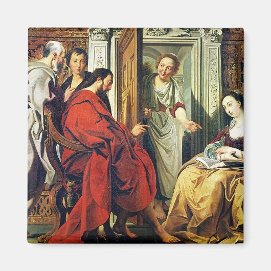 マルタの家のキリストとベタニーのマリア マグネット (正面)