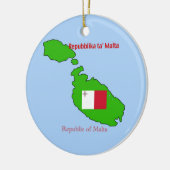 マルタの旗そして地図 セラミックオーナメント (左)