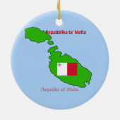 マルタの旗そして地図 セラミックオーナメント (裏面)