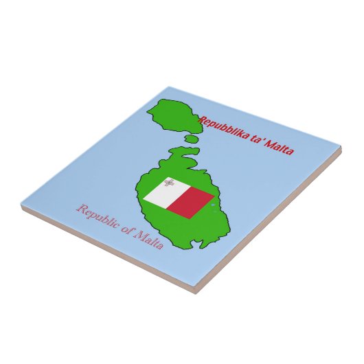 マルタの旗そして地図 タイル (側面)