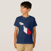マルタの旗の地図 Tシャツ (正面フル)