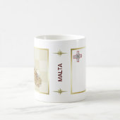 マルタの旗 + 地図のマグ コーヒーマグカップ (中央)