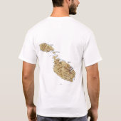 マルタの旗 + 地図 + 文字のTシャツ Tシャツ (裏面)