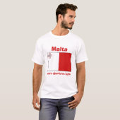 マルタの旗 + 地図 + 文字のTシャツ Tシャツ (正面フル)