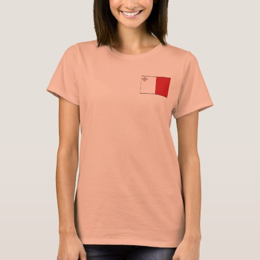 マルタの旗+地図Tシャツ Tシャツ (正面)