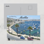 マルタの海岸の風景 ポストカード (正面/裏面)