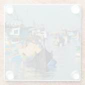 マルタの漁船マルタの| Marsaxlokk ガラスコースター (裏面)