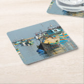 マルタの漁船マルタの| Marsaxlokk スクエアペーパーコースター (アングル)