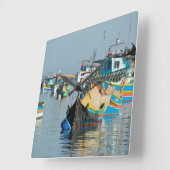 マルタの漁船マルタの| Marsaxlokk スクエア壁時計 (傾斜)