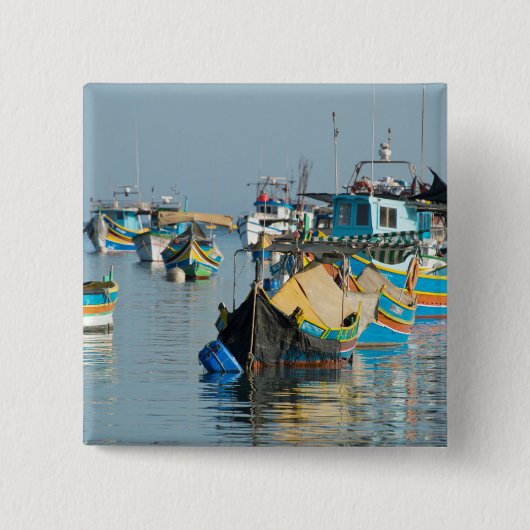 マルタの漁船マルタの| Marsaxlokk 缶バッジ (正面)