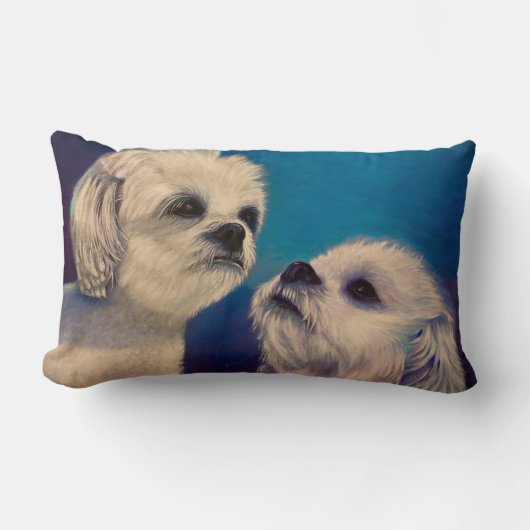 マルタの白い子犬 ランバークッション (正面)