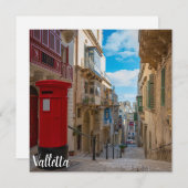 マルタの赤いヴィンテージメールボックス (正面/裏面)