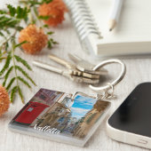 マルタの赤いヴィンテージメールボックス キーホルダー (正面右)