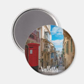 マルタの赤いヴィンテージメールボックス マグネット (正面/裏面)