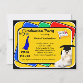 マルタの青い卒業のパーティの招待状 招待状