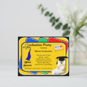 マルタの青い卒業のパーティの招待状 招待状 (スタンド正面)