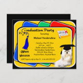 マルタの青い卒業のパーティの招待状 招待状 (正面/裏面)