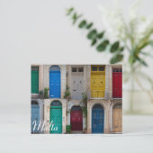 マルタはがき内のカラフルの前面ドアのセット ポストカード (スタンド正面)