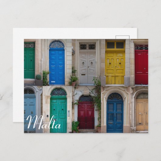 マルタはがき内のカラフルの前面ドアのセット ポストカード (正面/裏面)