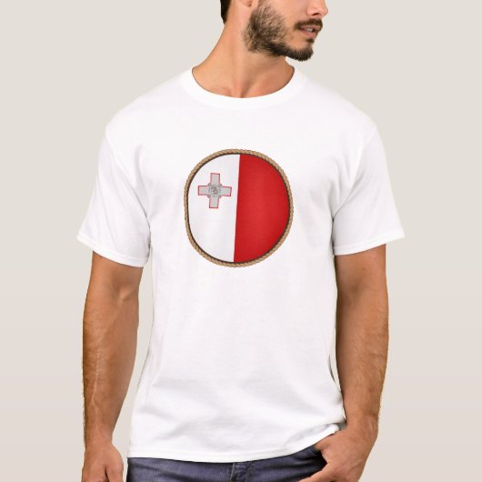 マルタカッコいい国旗のシール Tシャツ (正面)
