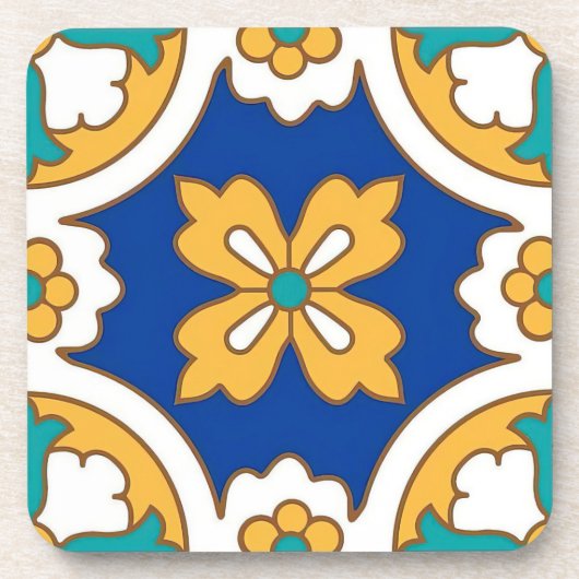 マルタクラシックデザインタイル懸命プラスチックコースター コースター (正面)