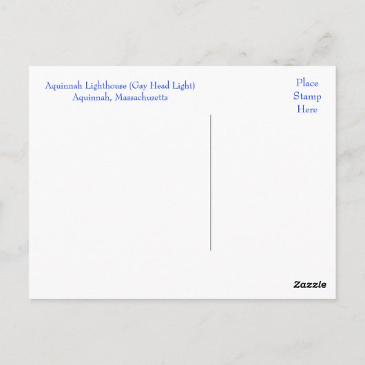 マルタズヴィネヤードアクィナライトハウスポストカード ポストカード (裏面)