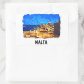 マルタバレタウォーターカラーヴィンテージトラベル 長方形シール (バッグ)