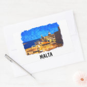 マルタバレタウォーターカラーヴィンテージトラベル 長方形シール (封筒)