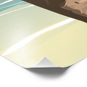 マルタビーチと地図の旅行ポスター フォトプリント            (角)