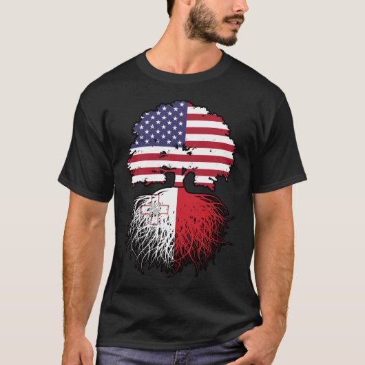 マルタマルチーズアメリカ合衆国統一された州アメリカ Tシャツ (正面)