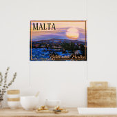 マルタヴィンテージトラベル地中海のパラダイスサンセット ポスター (キッチン)