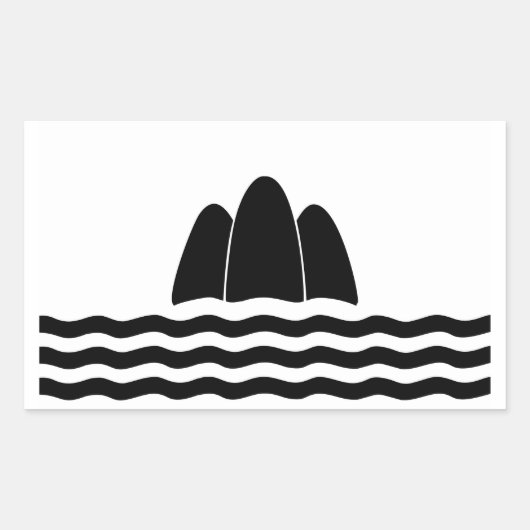 マルタ五島国旗の地域島国の記号 長方形シール (正面)