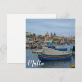 マルタ伝統的のカラフル魚釣り船 (正面/裏面)