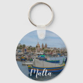 マルタ伝統的のカラフル魚釣り船 キーホルダー (裏面)