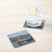 マルタ伝統的のカラフル魚釣り船 スクエアペーパーコースター (インサイチュ)