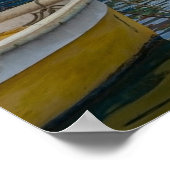 マルタ伝統的のカラフル魚釣り船 ポスター (角)