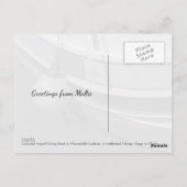 マルタ伝統的ブルーイエローストライプの魚釣りボート ポストカード (裏面)