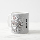 マルタ十字の消防士カスタムマグ コーヒーマグカップ (正面左)