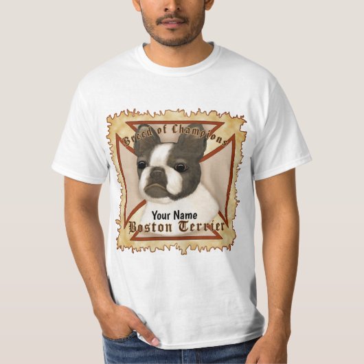 マルタ十字ボストンテリアTシャツ Tシャツ (正面)