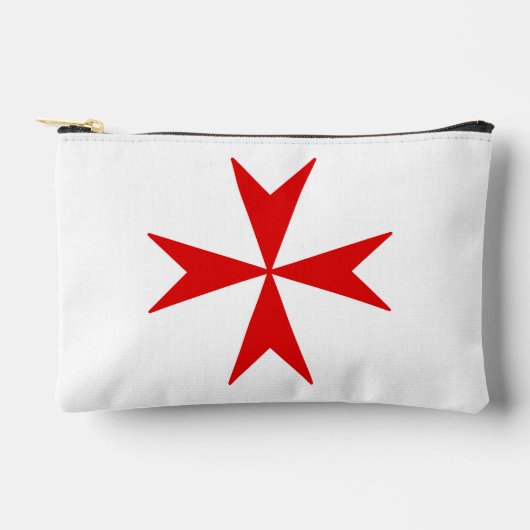マルタ十字（赤） アクセサリーポーチ (正面)