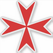 マルタ十字 (赤) シール (正面)