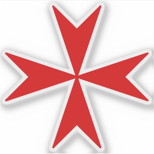 マルタ十字 (赤) シール (正面)