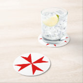 マルタ十字（赤） ラウンドペーパーコースター (インサイチュ)