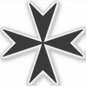 マルタ十字 (黒) シール (正面)
