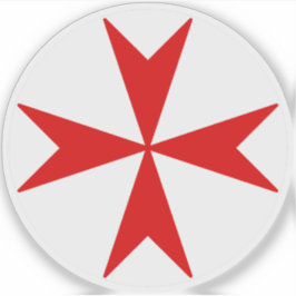マルタ十字 v2 (白地に赤) シール