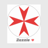マルタ十字 v2 (白地に赤) シール (シート)