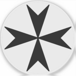 マルタ十字 v2 (白地に黒) シール