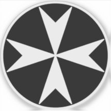 マルタ十字 v2 (黒地に白)