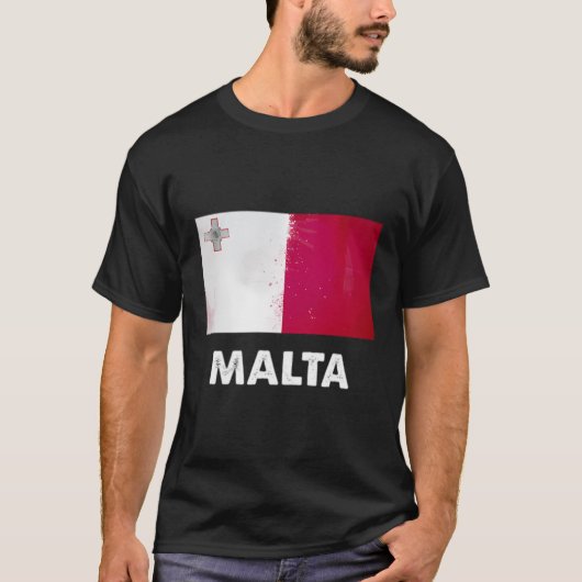 マルタ国旗のシャツマルチーズ Tシャツ (正面)